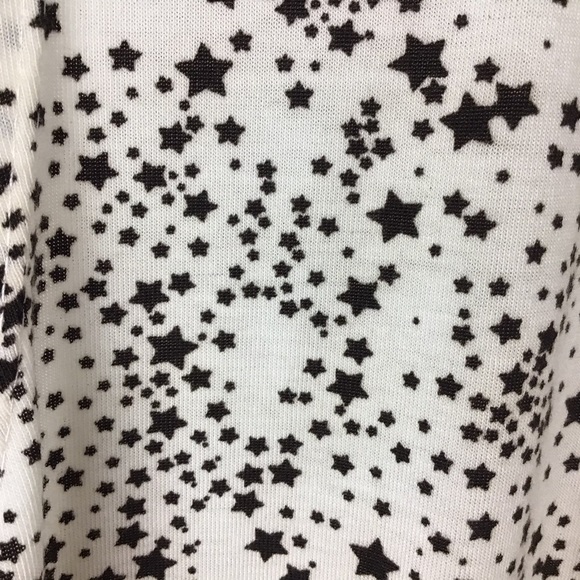 NWT LuLaRoe Joy Duster Vest, White with Black Stars, size M - Picture 2 of 5